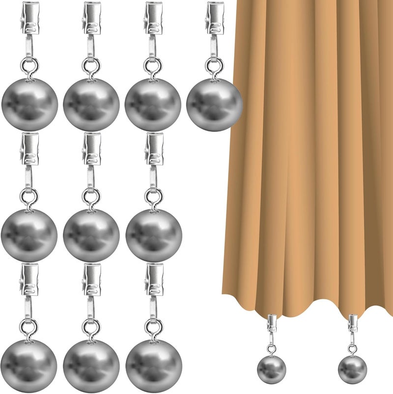Yteseery 10 Pack Outdoor Curtain Weights, Heavy Duty Drapery Weights for Patio Pergola Cabana Gazebo, Stainless Steel Clips for Fixing Garden Flag, Shower Curtains, Tablecloth - Image 1